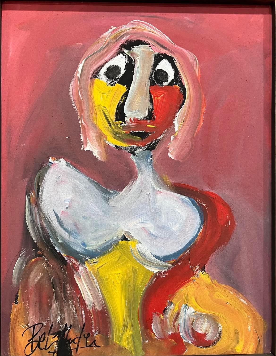 Tableau Abstrait portrait féminin chaleureux