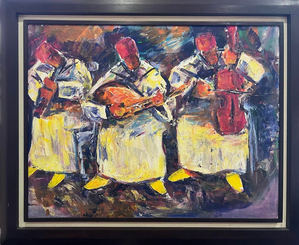 Tableau Abstrait musiciens marocains