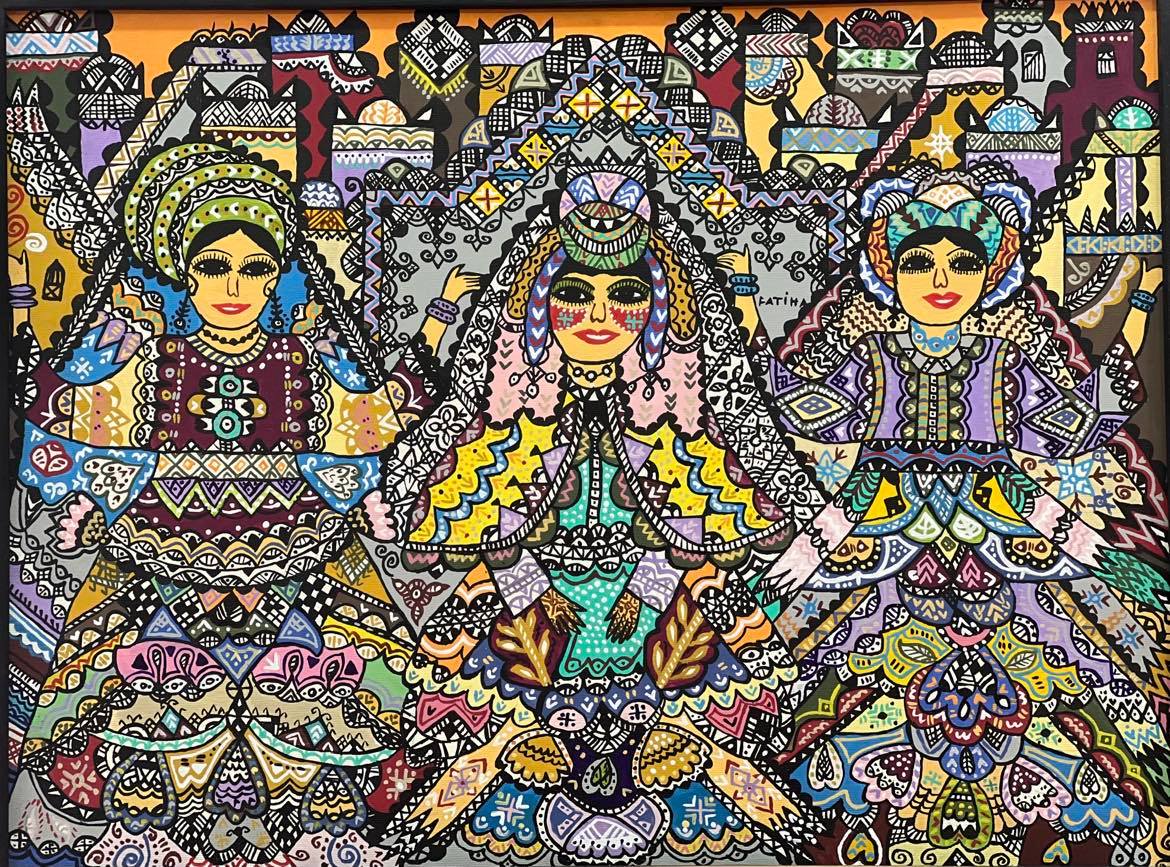Tableau Marocain figuratif femmes berbères