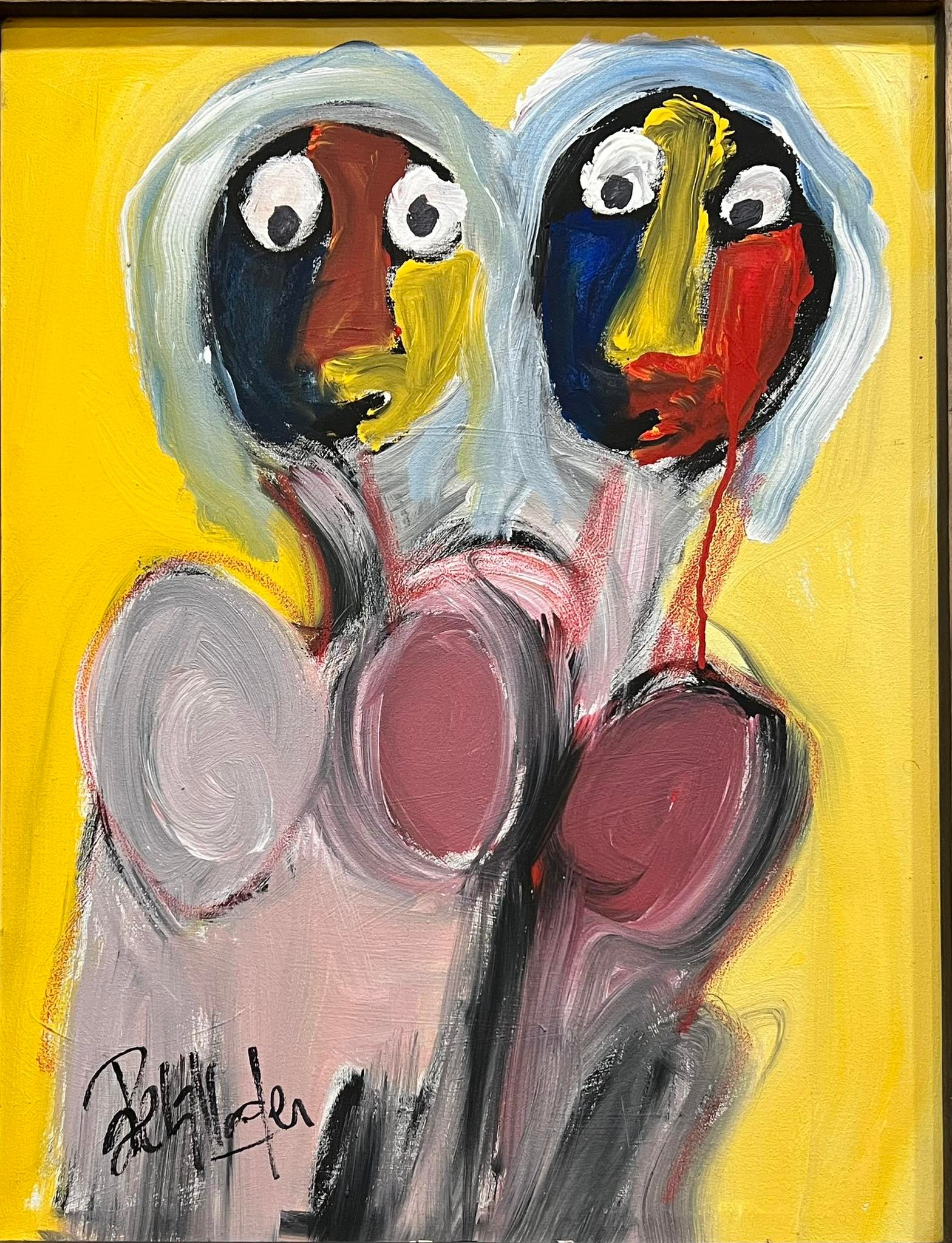 Tableau Abstrait visages fusionnels